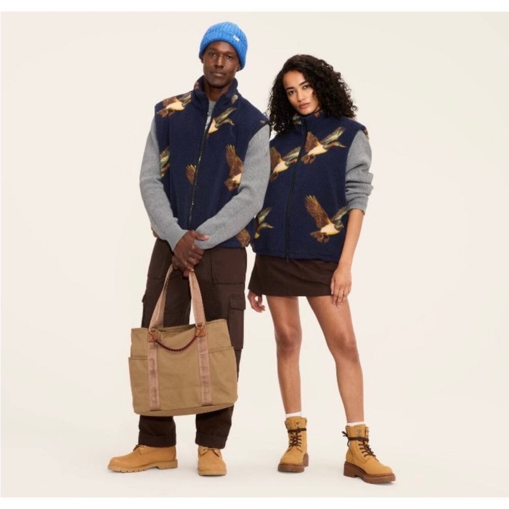 Woolrich x Target | Adult Duck Print Fleece Vest | NWT | Navy | Unisex‎ XL